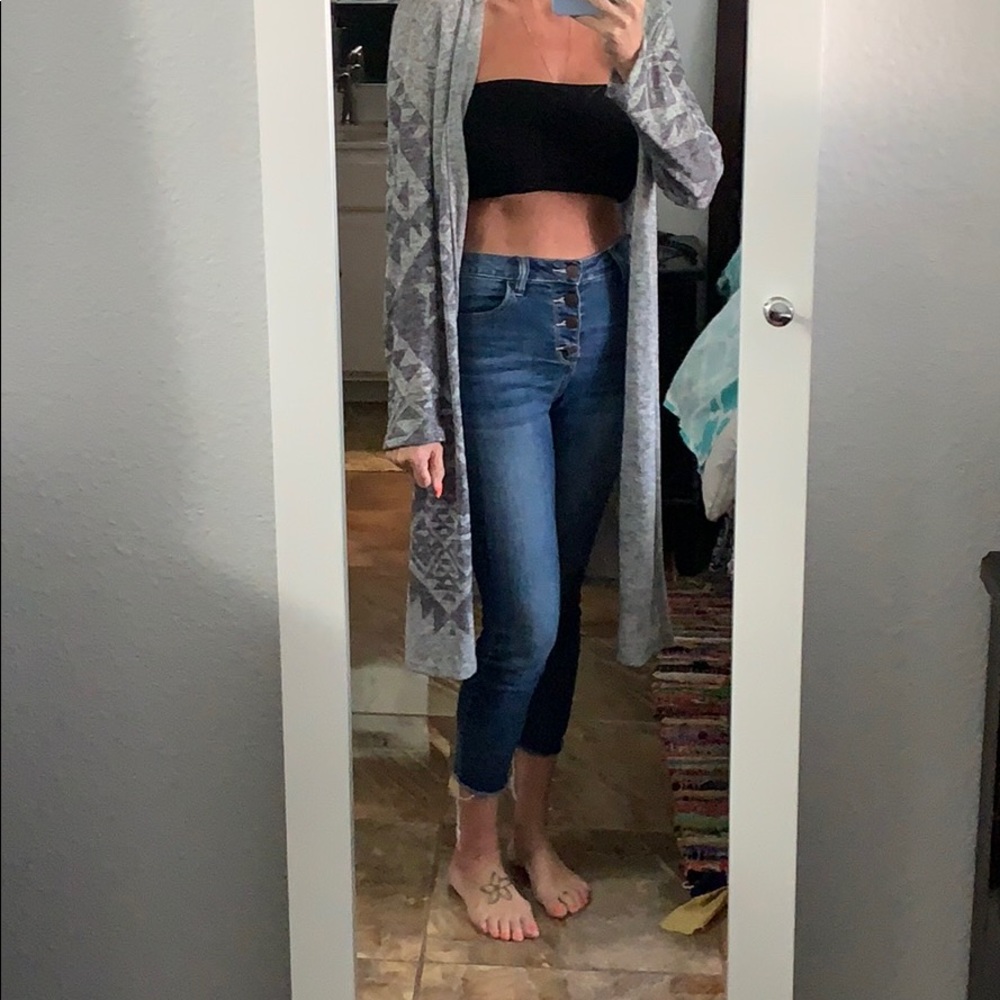 Aztec print hooded duster